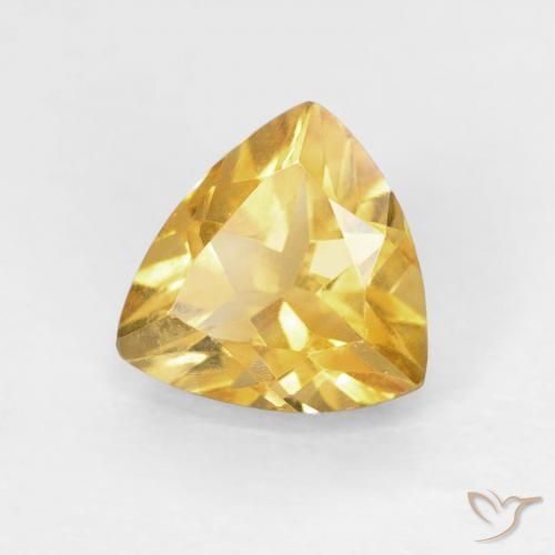 Citrino Oro medio naturale da 0.94 ct, Taglio trillion, VVS