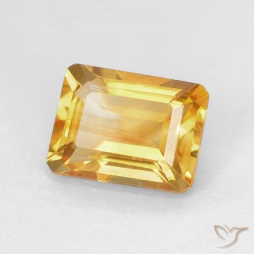 Citrino Medium Light Orange-Gold naturale da 1.62 ct, Ottagonale / Taglio smeraldo, VVS