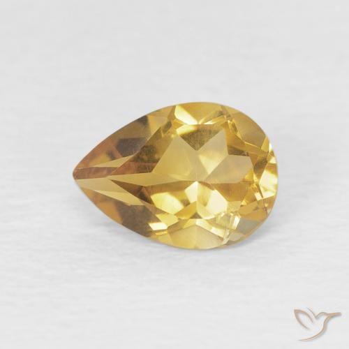 0.67ct Naturale Dorato chiaro Citrino, Forma a pera, VVS