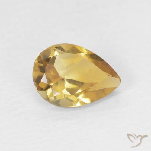 Citrino Dorato chiaro naturale da 0.67 ct, Forma a pera, VVS
