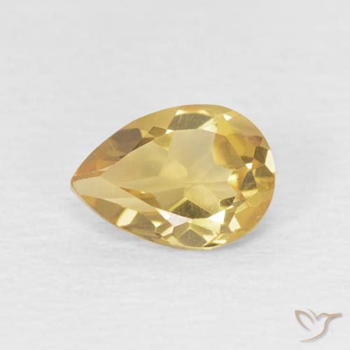 0.67ct Naturale Arancio dorato Citrino, Forma a pera, VVS