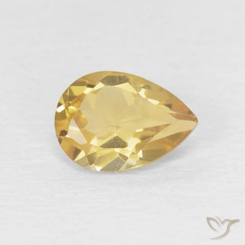 Citrino Arancio dorato naturale da 0.67 ct, Forma a pera, VVS