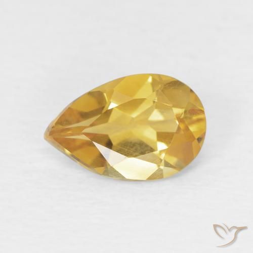 0.68ct Naturale Dorato chiaro Citrino, Forma a pera, VVS