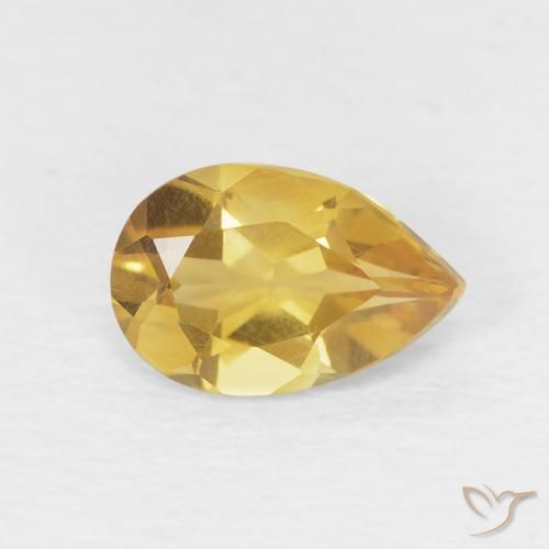 Citrino Dorato chiaro naturale da 0.68 ct, Forma a pera, VVS