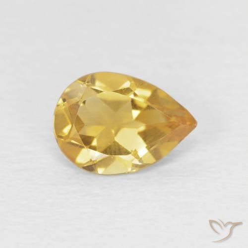 0.56ct Naturale Dorato chiaro Citrino, Forma a pera, VVS-VS