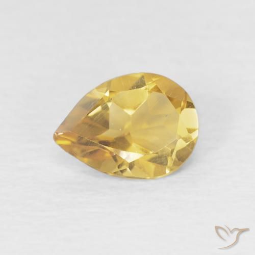 Citrino Dorato chiaro naturale da 0.56 ct, Forma a pera, VVS-VS