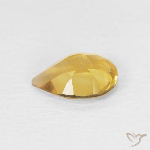 Citrino Dorato chiaro naturale da 0.56 ct, Forma a pera, VVS-VS