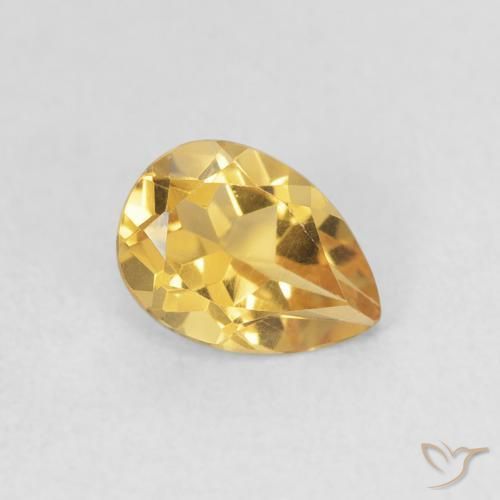 Citrino Dorato naturale da 0.73 ct, Forma a pera, VVS-VS