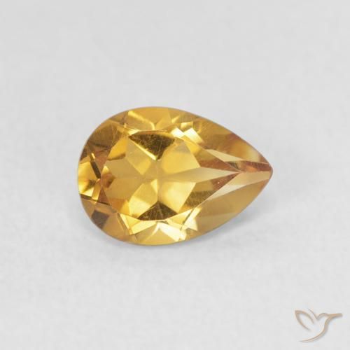 Citrino Dorato naturale da 0.64 ct, Forma a pera, VVS
