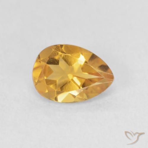 Citrino Medium Light-Golden naturale da 0.70 ct, Forma a pera, VVS