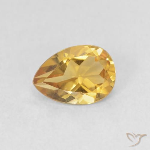 0.67ct Naturale Oro profondo Citrino, Forma a pera, VVS