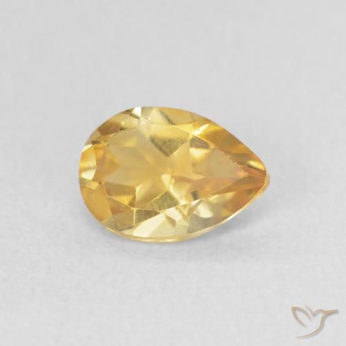 Citrino Dorato naturale da 0.63 ct, Forma a pera, VVS