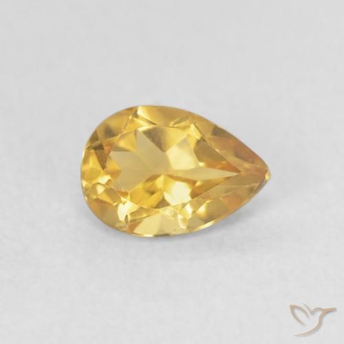 Citrino Dorato naturale da 0.72 ct, Forma a pera, VVS