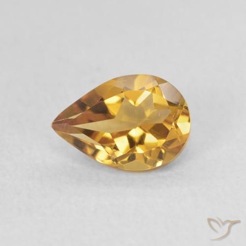 0.71ct Naturale Arancio dorato Citrino, Forma a pera, VVS
