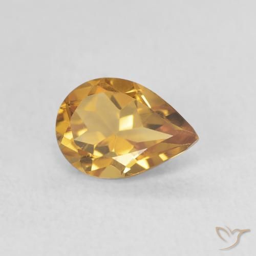 Citrino Arancio dorato naturale da 0.71 ct, Forma a pera, VVS