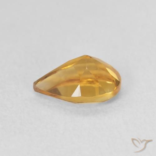 Citrino Arancio dorato naturale da 0.71 ct, Forma a pera, VVS