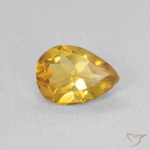 Citrino Dorato naturale da 0.64 ct, Forma a pera, VVS-VS