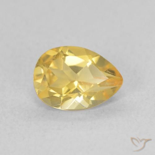 Citrino Arancio dorato naturale da 0.71 ct, Forma a pera, VVS
