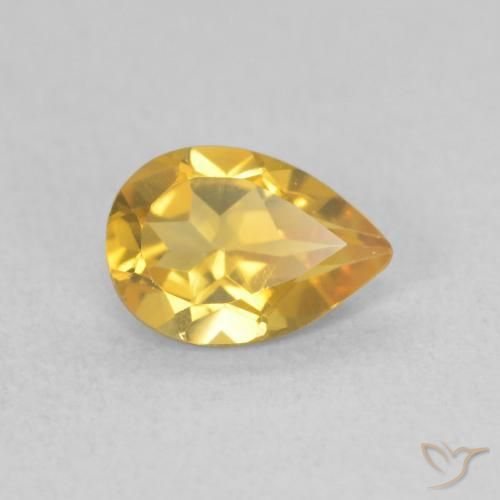 Citrino Dorato naturale da 0.60 ct, Forma a pera, VVS