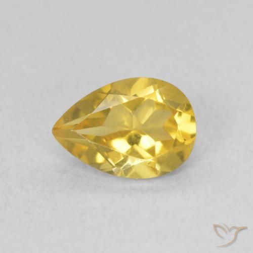 0.62ct Naturale Dorato medio Citrino, Forma a pera, VVS