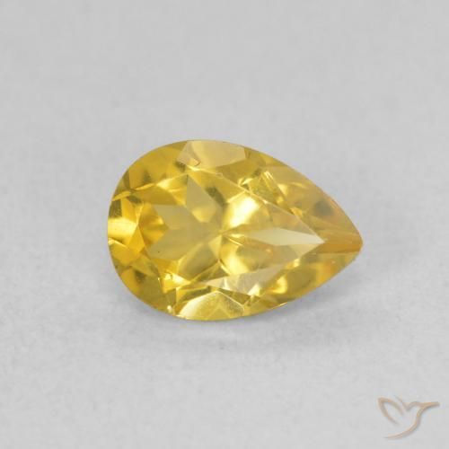 Citrino Dorato medio naturale da 0.62 ct, Forma a pera, VVS