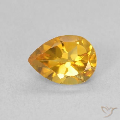 0.76ct Naturale Oro brillante Citrino, Forma a pera, VVS