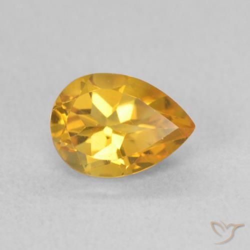 Citrino Oro brillante naturale da 0.76 ct, Forma a pera, VVS