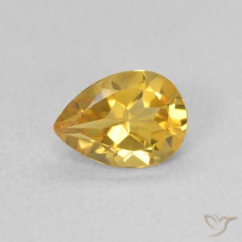 0.62ct Naturale Dorato Citrino, Forma a pera, VVS