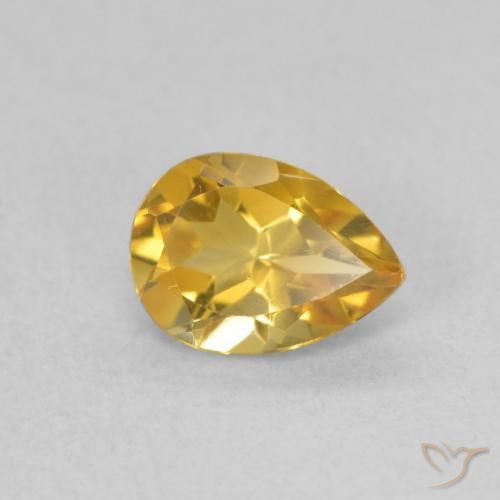 Citrino Dorato naturale da 0.62 ct, Forma a pera, VVS