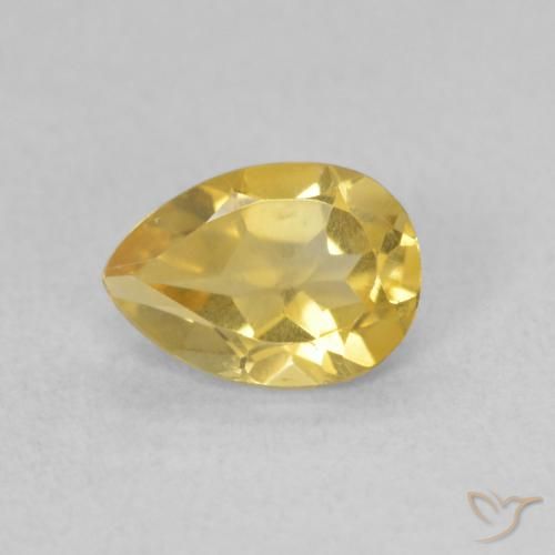 0.63ct Naturale Dorato medio Citrino, Forma a pera, VVS-VS
