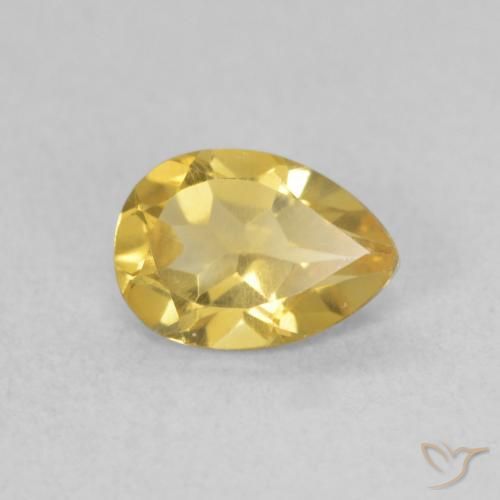 Citrino Dorato medio naturale da 0.63 ct, Forma a pera, VVS-VS