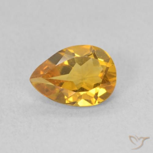 0.59ct Naturale Arancio-Oro Citrino, Forma a pera, VVS-VS