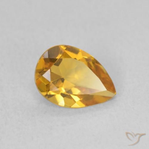 Citrino Arancio-Oro naturale da 0.59 ct, Forma a pera, VVS-VS