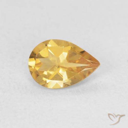 Citrino Dorato naturale da 0.58 ct, Forma a pera, VVS