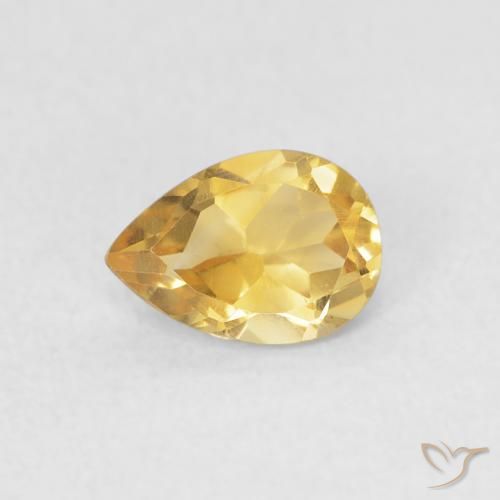 0.64ct Naturale Oro medio Citrino, Forma a pera, VVS