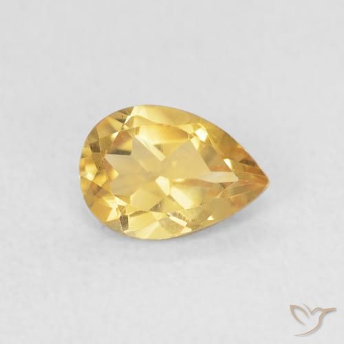 Citrino Oro medio naturale da 0.64 ct, Forma a pera, VVS