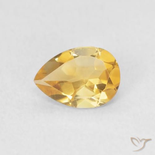 Citrino Oro medio naturale da 0.68 ct, Forma a pera, VVS