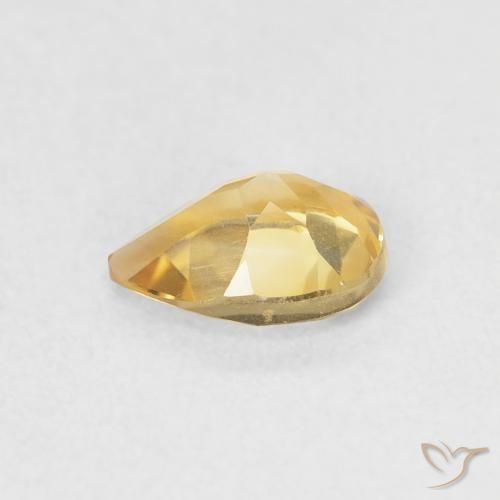 Citrino Oro medio naturale da 0.68 ct, Forma a pera, VVS