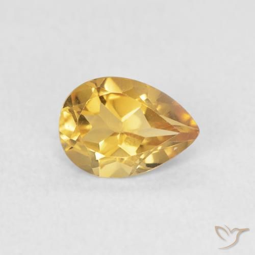0.65ct Naturale Oro medio Citrino, Forma a pera, VVS