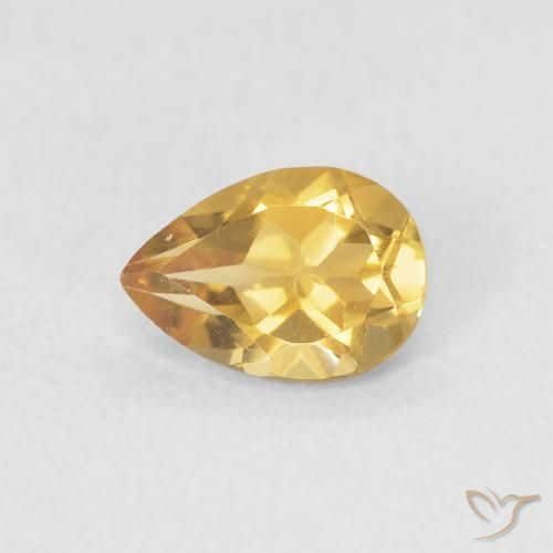 Citrino Oro medio naturale da 0.65 ct, Forma a pera, VVS
