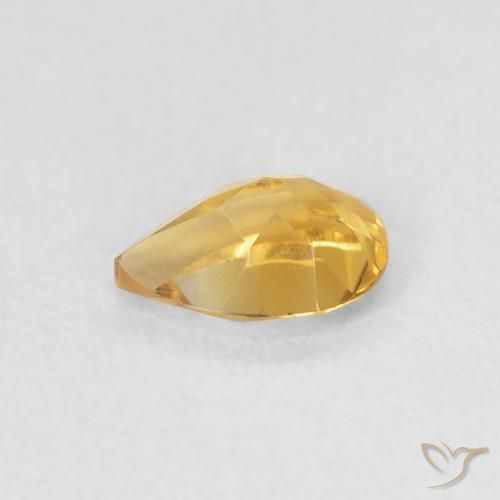 Citrino Oro medio naturale da 0.65 ct, Forma a pera, VVS