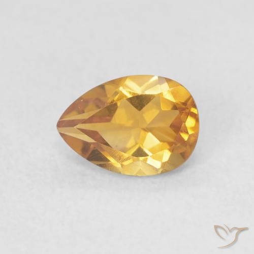 0.71ct Naturale Arancio dorato Citrino, Forma a pera, VVS
