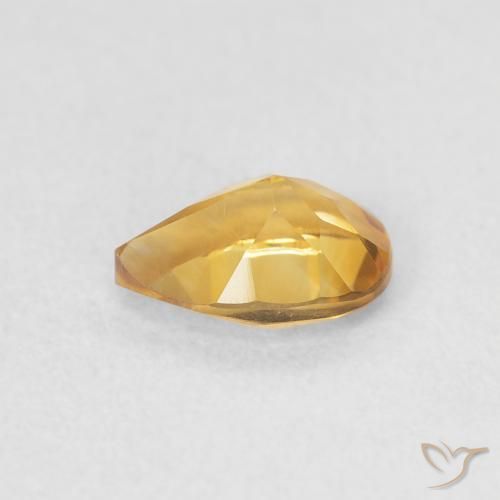 Citrino Arancio dorato naturale da 0.71 ct, Forma a pera, VVS