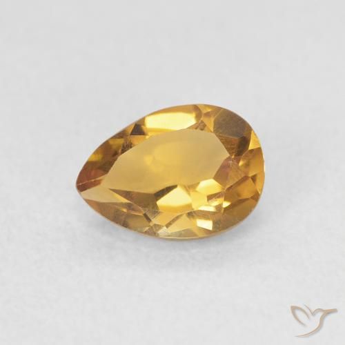 0.72ct Naturale Medium Light-Golden Citrino, Forma a pera, VVS
