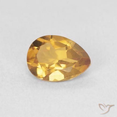 Citrino Medium Light-Golden naturale da 0.72 ct, Forma a pera, VVS