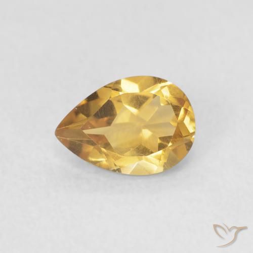 0.69ct Naturale Dorato Citrino, Forma a pera, VVS
