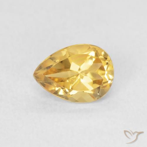 0.77ct Naturale Dorato Citrino, Forma a pera, VVS