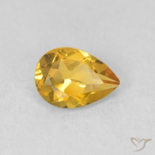 Citrino Dorato naturale da 0.66 ct, Forma a pera, VVS