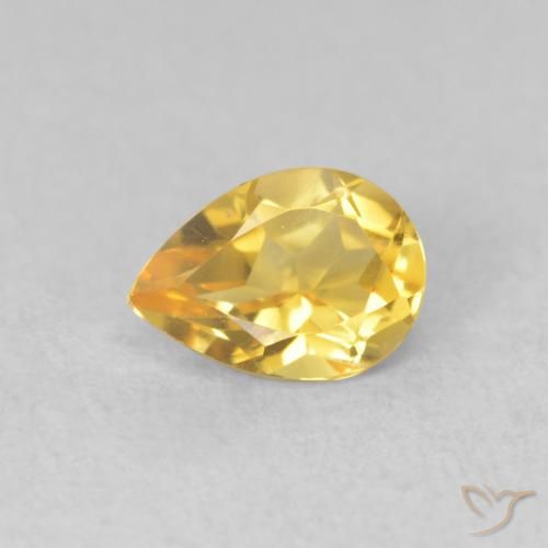 0.68ct Naturale Dorato Citrino, Forma a pera, VVS
