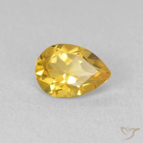Citrino Dorato naturale da 0.66 ct, Forma a pera, VVS